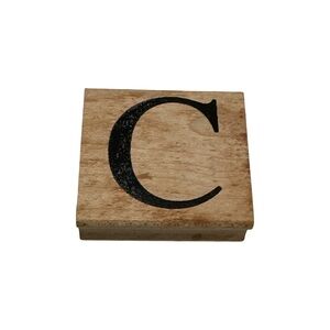 Ballard Designs Wooden Letter C Rubber Stamp Home Decor Craft Supply